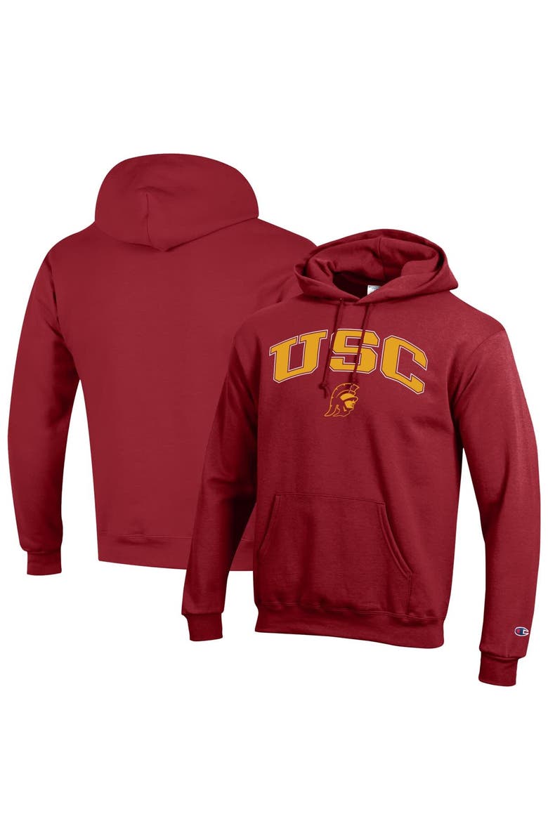 Champion Men's Champion  Crimson USC Trojans Arched Logo Fleece Pullover Hoodie, Main, color, 
