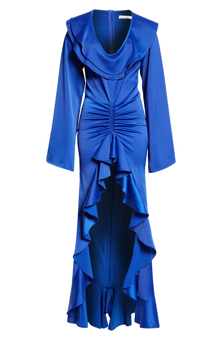 ORIRE Wally Shirred Long Sleeve Maxi Dress, Alternate, color, Blue