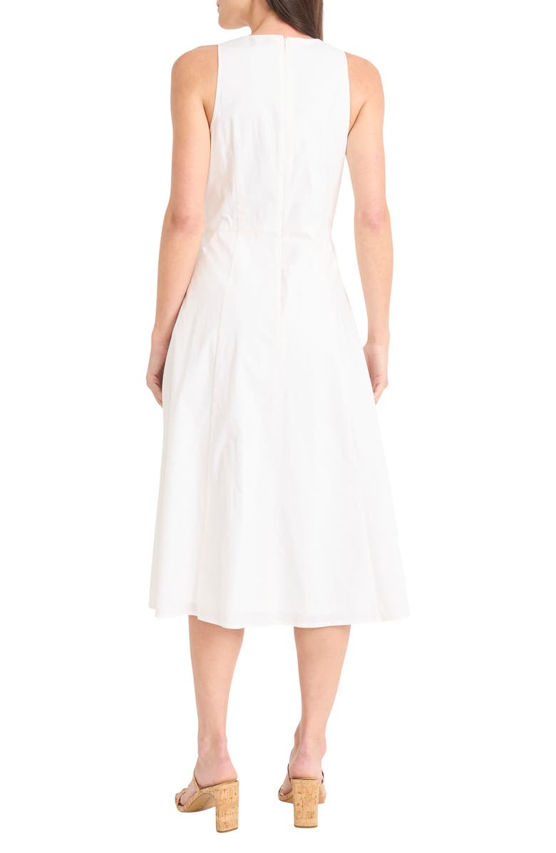 Maggy London Jewel Neck Gathered Dress, Alternate, color, White