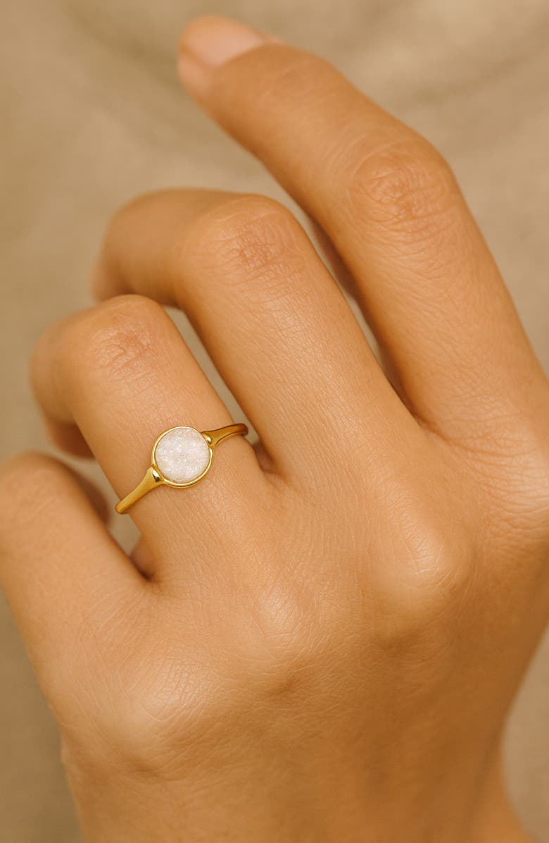 Covet Semi-Precious Round Drusy Ring, Alternate, color, Gold