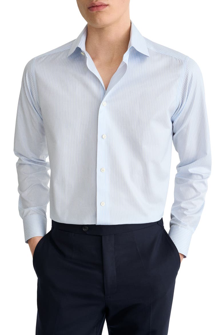 Contemporary Fit Striped Shirt, Main, color, LIGHT BLUE