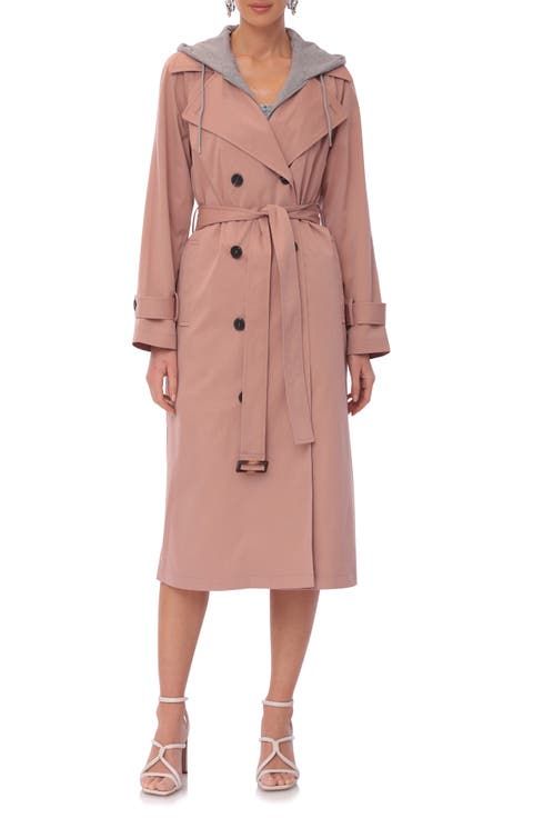 Double Breasted Hoodie Trench Coat
