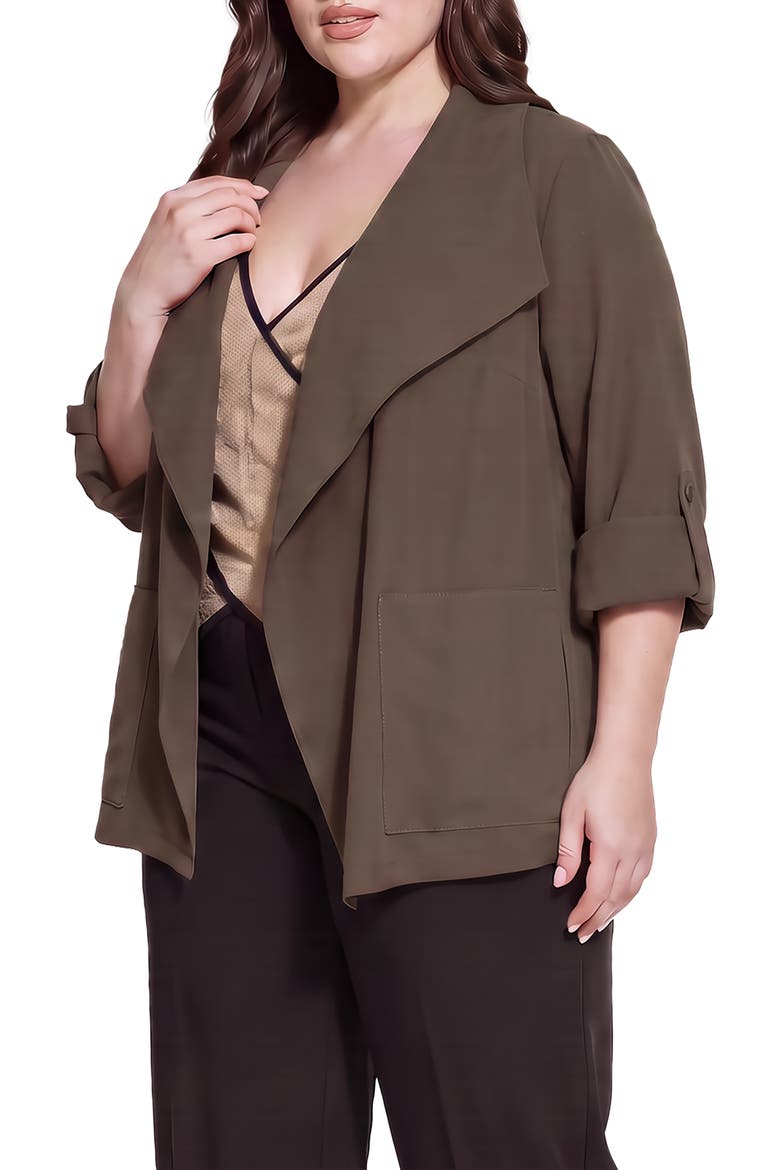 Roll-Tab Casual Jacket, Alternate, color, BROWN