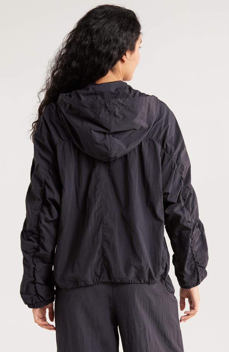 Zella Travel Lite Ruched Jacket, Alternate, color, Black