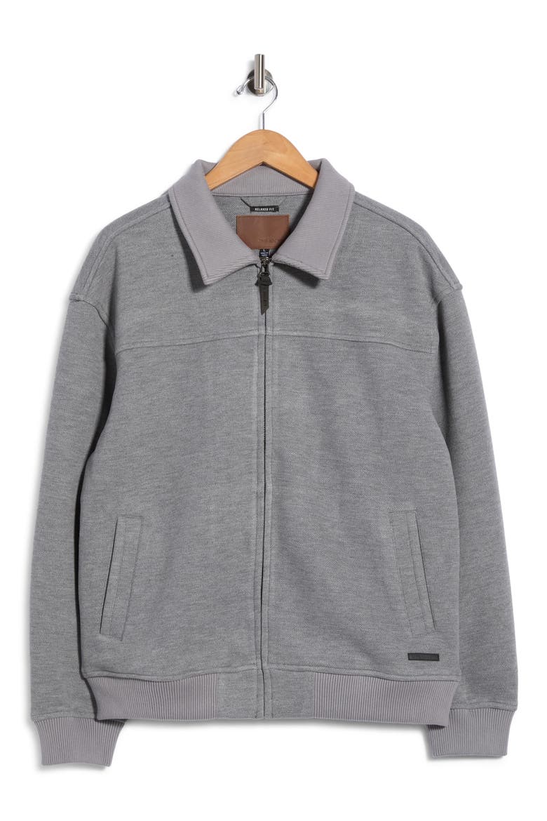Relaxed Knit Flight Jacket, Main, color, HTHR CHARCOAL