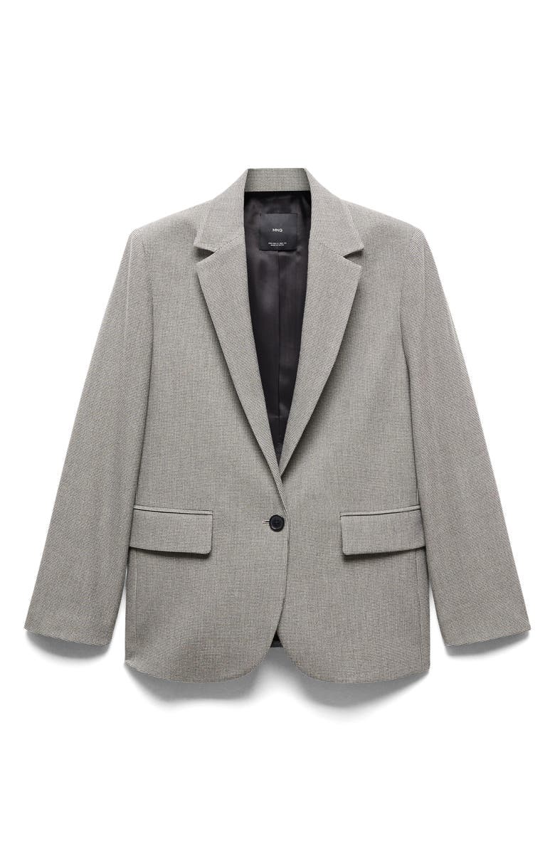 MANGO Houndstooth One-Button Blazer, Main, color, 
