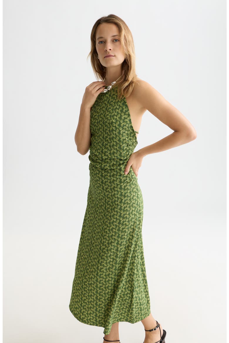 Open Back Midi Sundress, Alternate, color, MINI CACTUS GARDEN GREEN