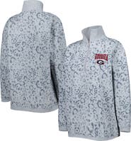GAMEDAY COUTURE Women's Gameday Couture Heather Gray Georgia Bulldogs Leopard Quarter-Zip Sweatshirt