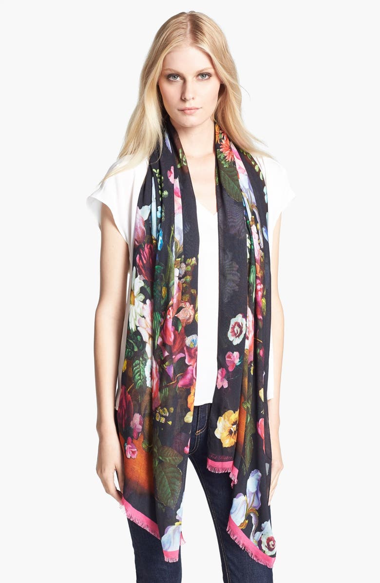 Ted Baker London Floral Print Scarf, Main, color, 