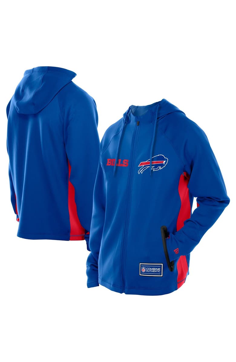 New Era Men's New Era Royal Buffalo Bills Combine Authentic Raglan Scuba Full-Zip Hoodie, Main, color,
