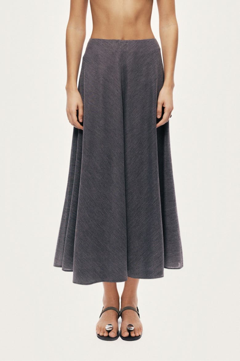 Flowing Midi Skirt, Main, color, Grey
