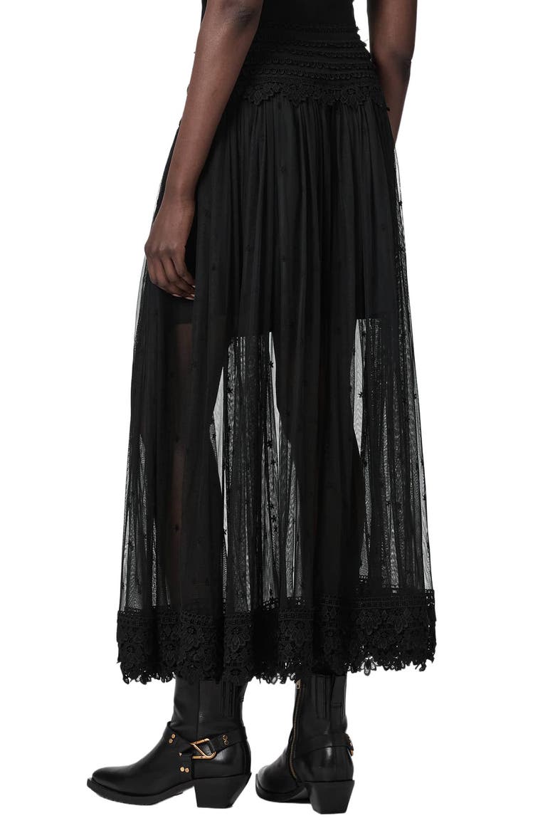 Trixie Lace Maxi Skirt, Alternate, color, JET BLACK