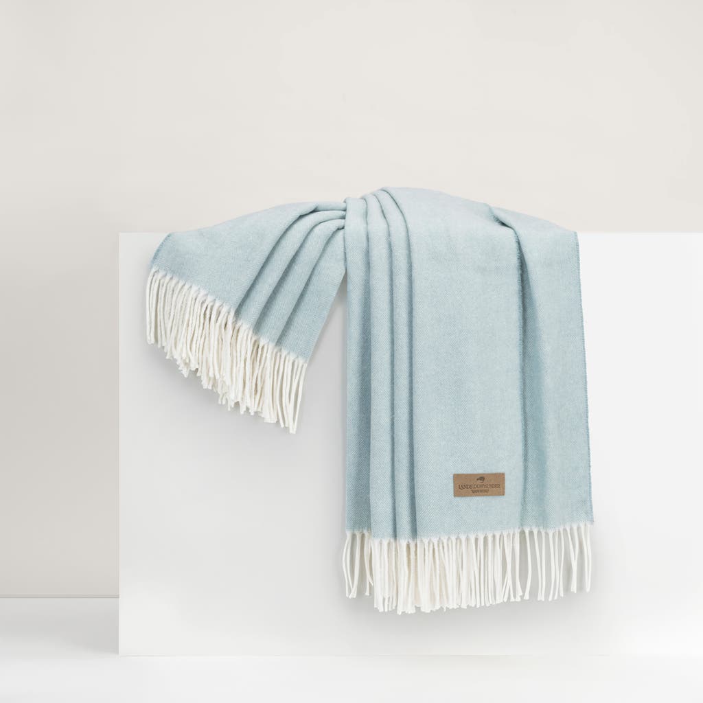 Lands Downunder Italian Herringbone Throw In Blue
