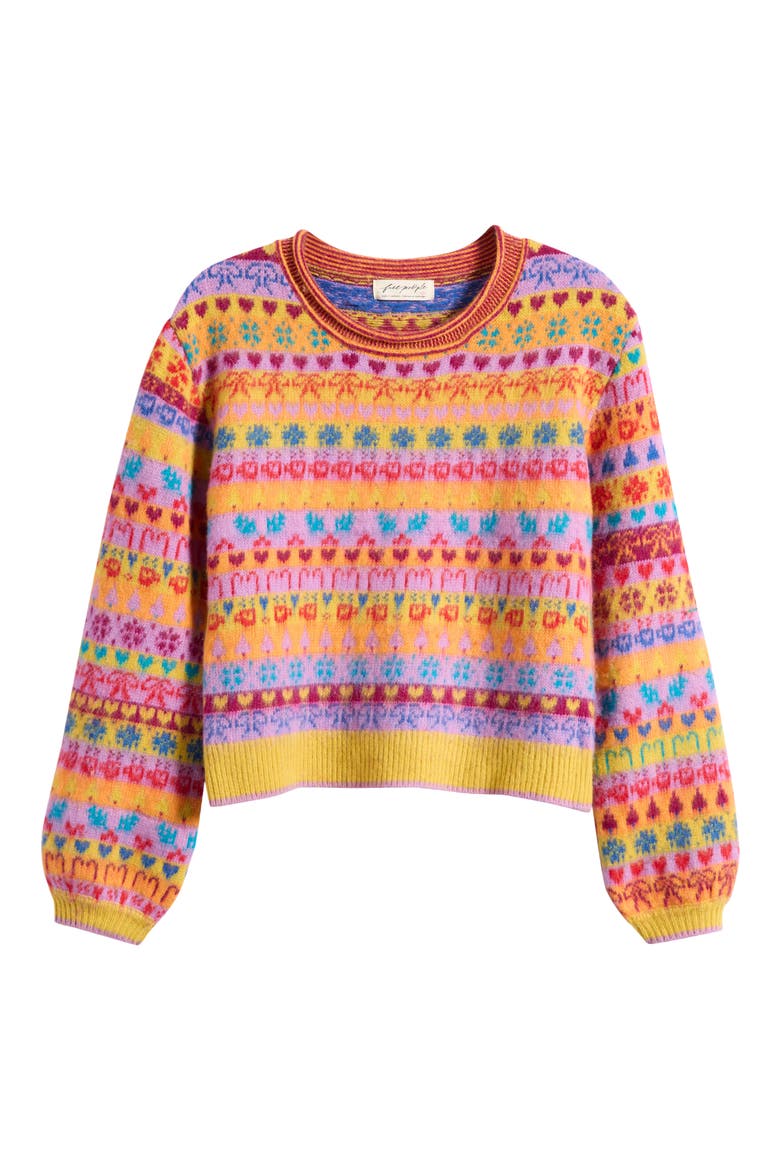 Favorite Things Mixed Print Wool Blend Sweater, Alternate, color, BRIGHT CONFETTI COMBO