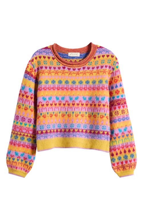 Free People Favorite Things Mixed Print Wool Blend Sweater In Orange