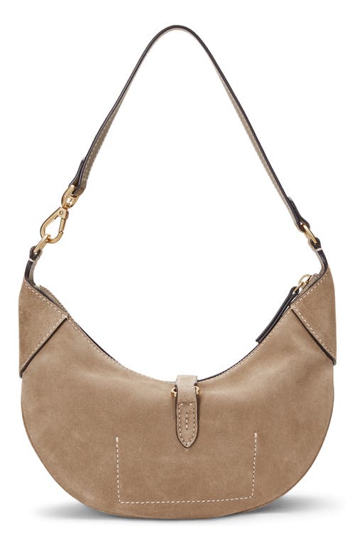 Polo Ralph Lauren Mini Suede Shoulder Bag In Brown