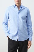 MANGO Slim Fit Stripe Cotton Button-Up Shirt