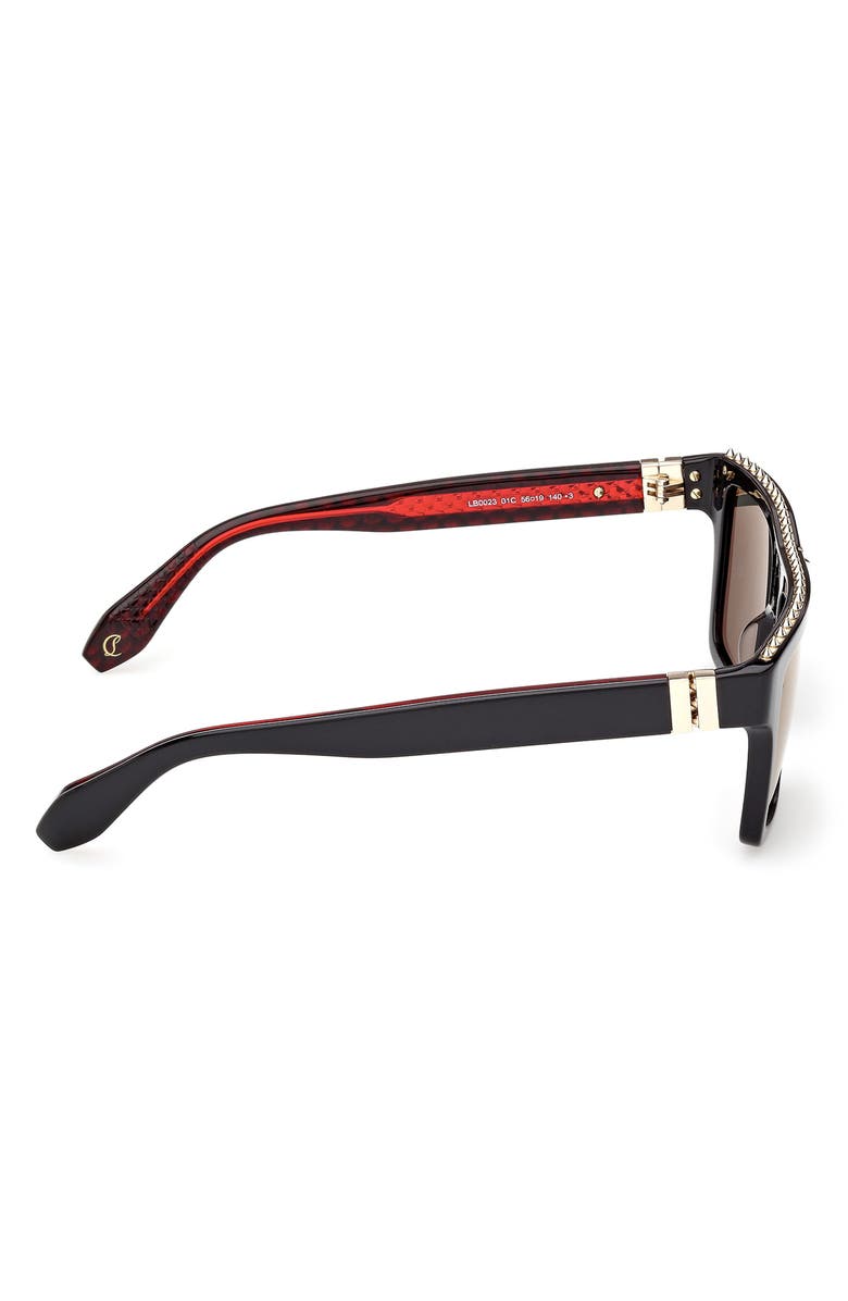 Christian Louboutin 56mm Rectangular Sunglasses, Alternate, color, 