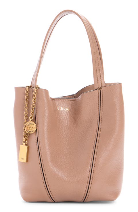 Small Spin Leather Crossbody Tote