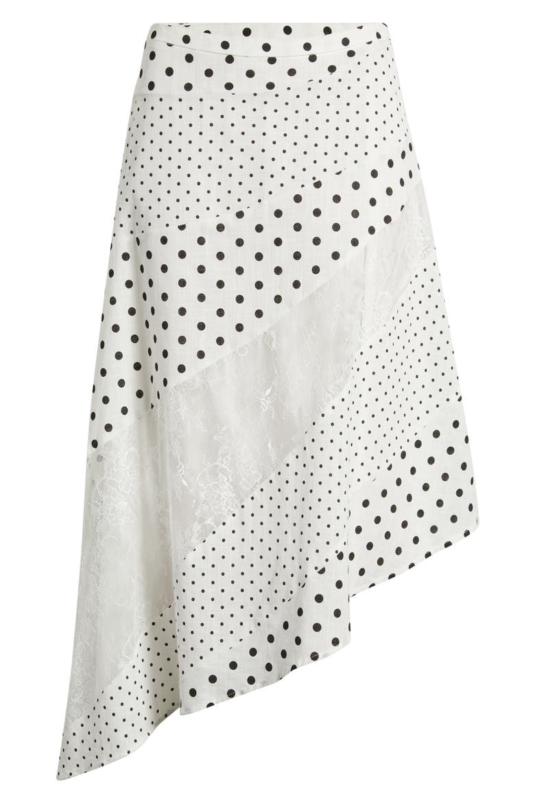 Rennar Mixed Polka Dot Asymmetric Skirt, Alternate, color, WHITE / POLKA DOT