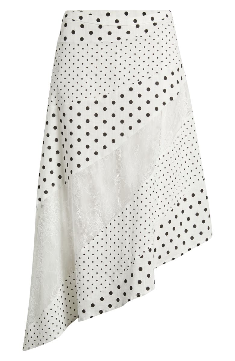 Princess Polly Rennar Mixed Polka Dot Asymmetric Skirt, Main, color, 