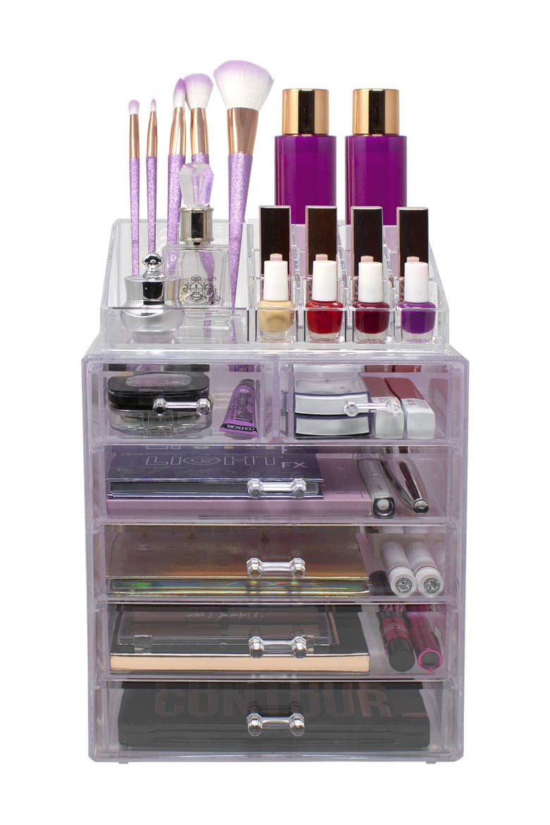 Makeup and Jewelry Storage Case Display Set - Tie-Dye, Alternate, color, TIE DYE