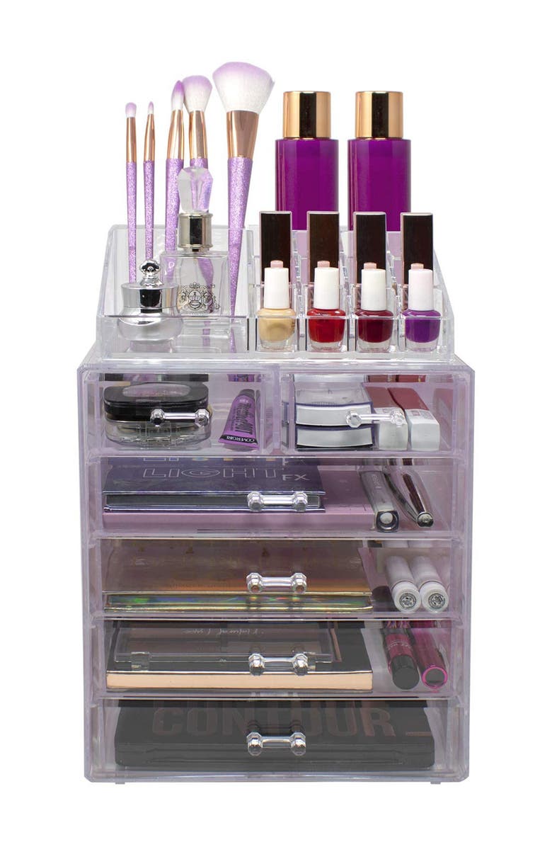 SORBUS Makeup and Jewelry Storage Case Display Set - Tie-Dye, Alternate, color, Tie Dye