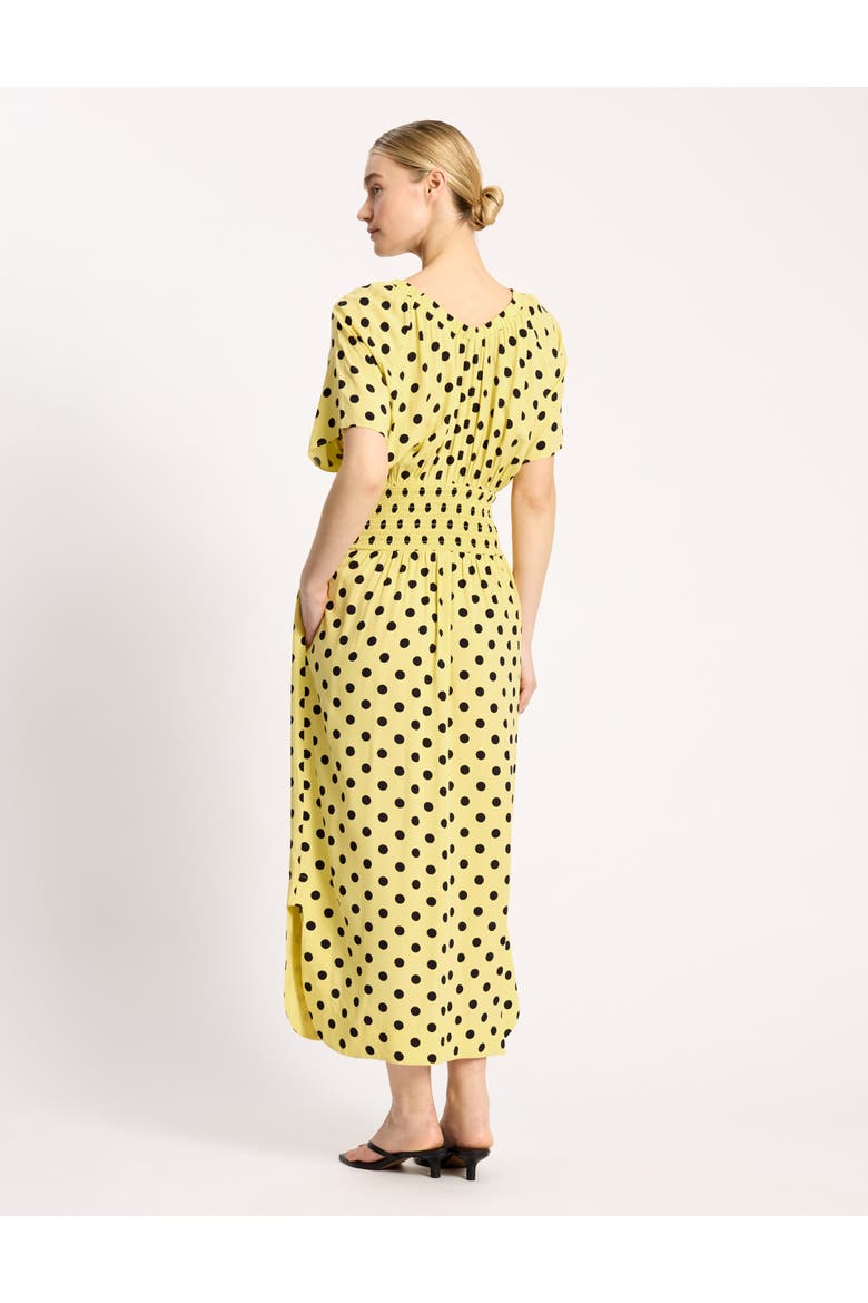Iconic Polka Spot Shirred Waist Dress, Alternate, color, Yellow