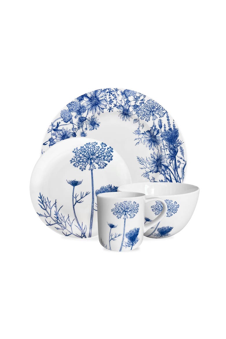 Summer Blues Coupe Salad Plate - Porcelain - Set 4, Alternate, color, BLUE