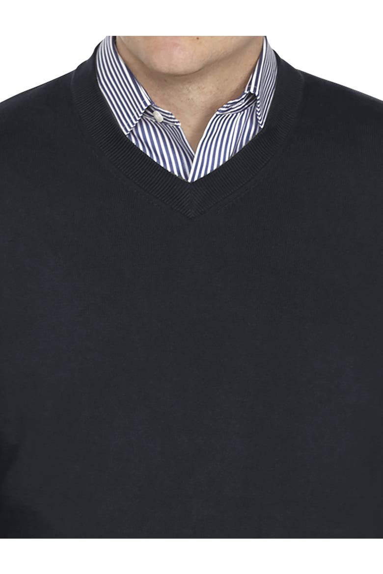 Big & Tall Cashmere Blend V-Neck Sweater, Alternate, color, PEACOAT