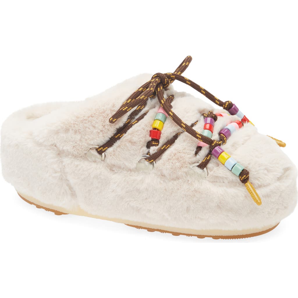 Moon Boot Women's Beaded Faux Fur Slippers