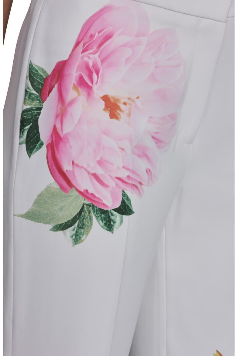 Placed Floral Straight Leg Pants, Alternate, color, SOFT WHITE