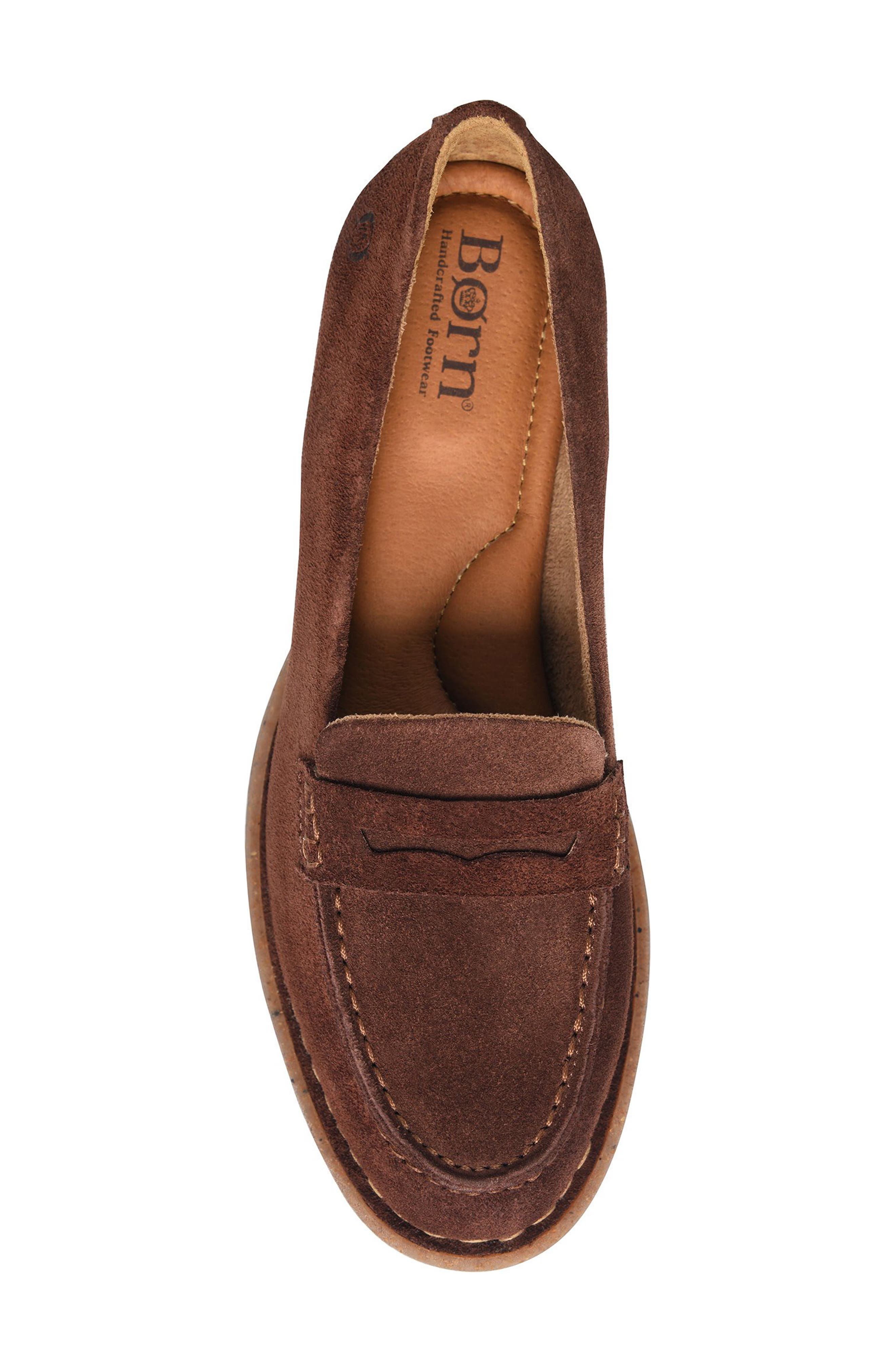 Børn Marlo Penny Loafer, Alternate, color, Dark Brown Suede
