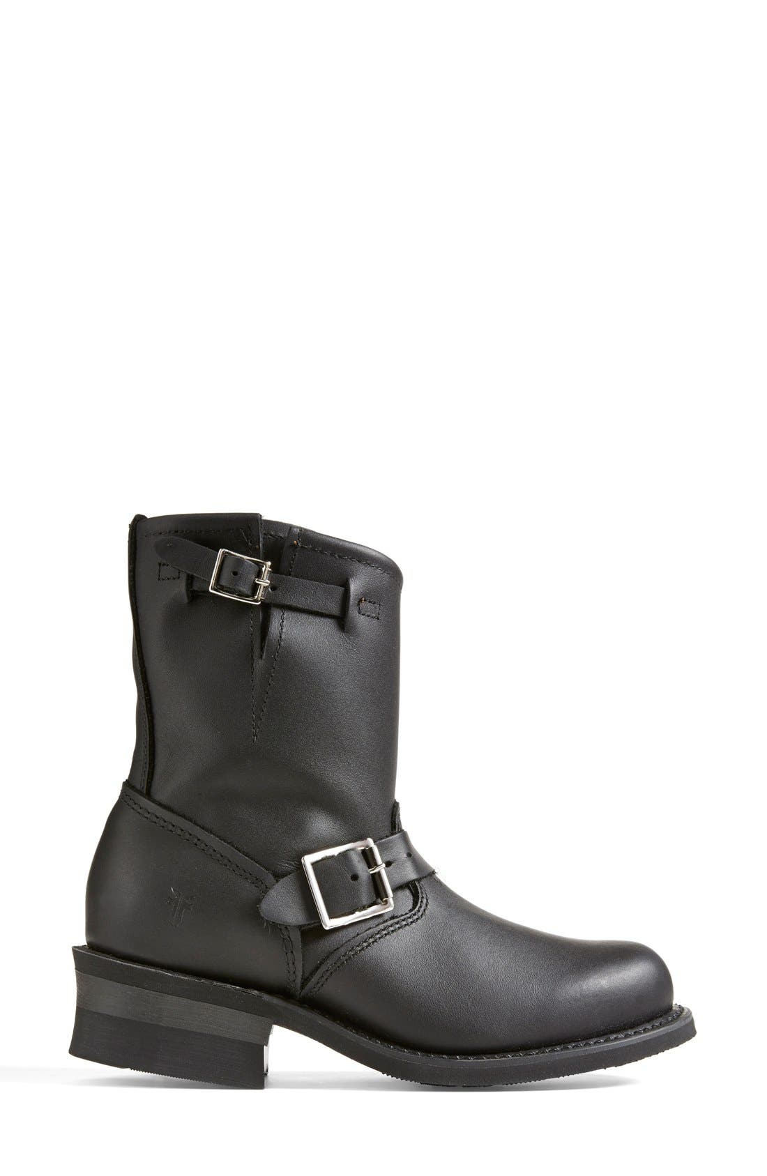 'Engineer 8R' Leather Boot, Alternate, color, BLACK