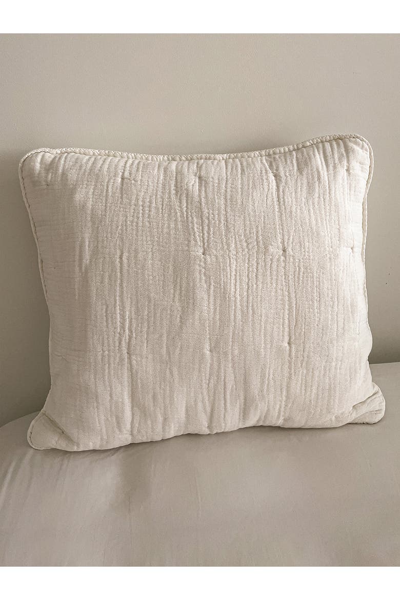Easy Cotton Gauze Euro Pillow Cover Only, Alternate, color, Beige