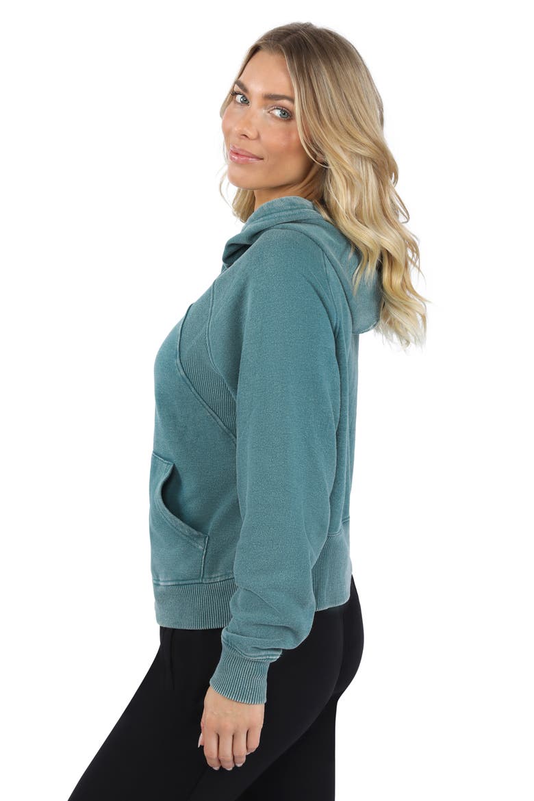 Stone Wash Zip Fleece Hoodie, Alternate, color, DEEP TEAL