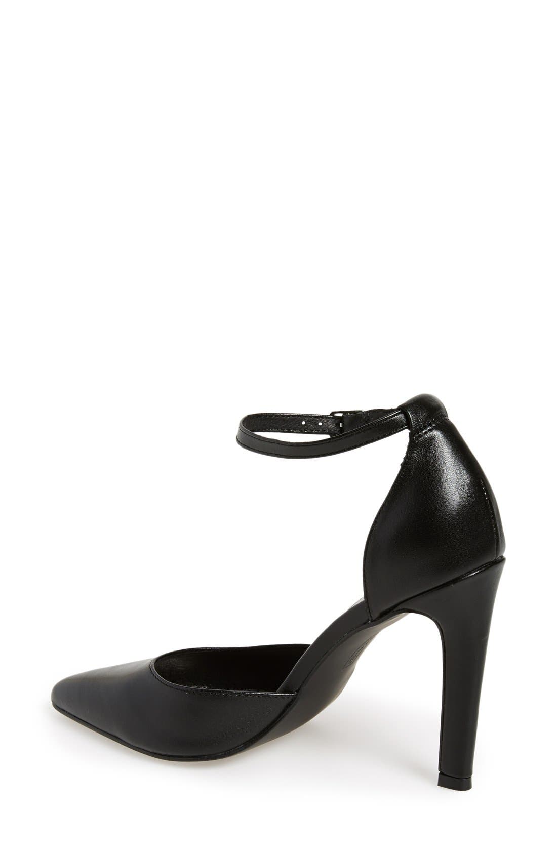 Steven by Steve Madden 'Adell' Ankle Strap Pump, Alternate, color, BLACK LEATHER