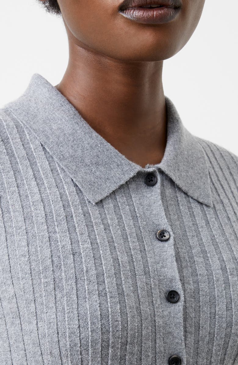 French Connection Vhari Long Sleeve Polo Sweater Minidress, Alternate, color, Mid Grey Melange