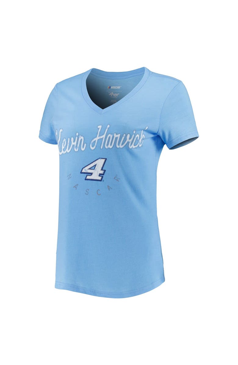 G-III 4HER BY CARL BANKS Women's G-III 4Her by Carl Banks Light Blue Kevin Harvick Bump & Run V-Neck T-Shirt, Alternate, color, 