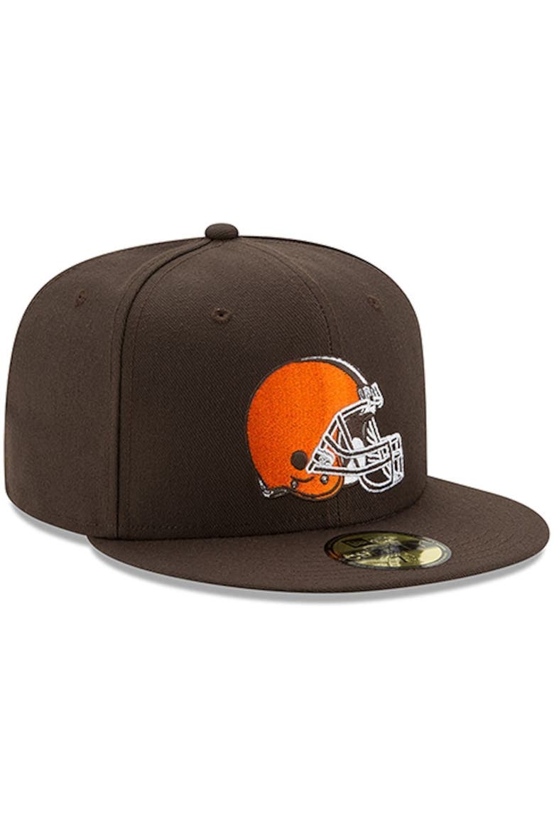 NWE BROWNS BROWN HELMET NFL OMAHA 59FIFTY HATMENFIT, Alternate, color, BROWN