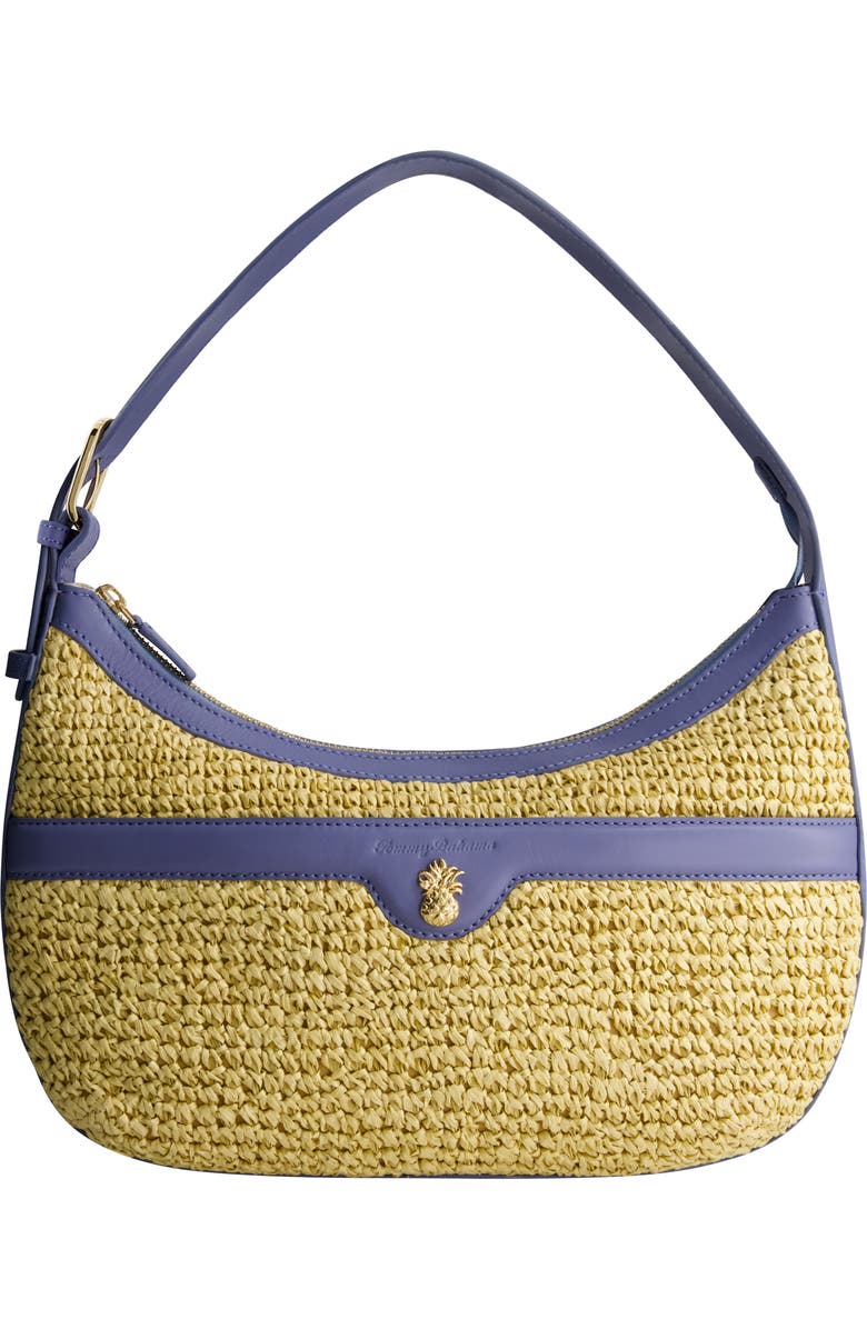 Tommy Bahama Soft Straw Zip-Top Hobo, Main, color, Blue