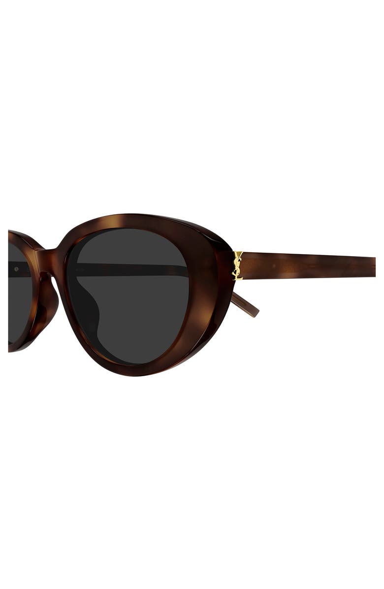Saint Laurent 55mm Round Sunglasses, Alternate, color, Havana