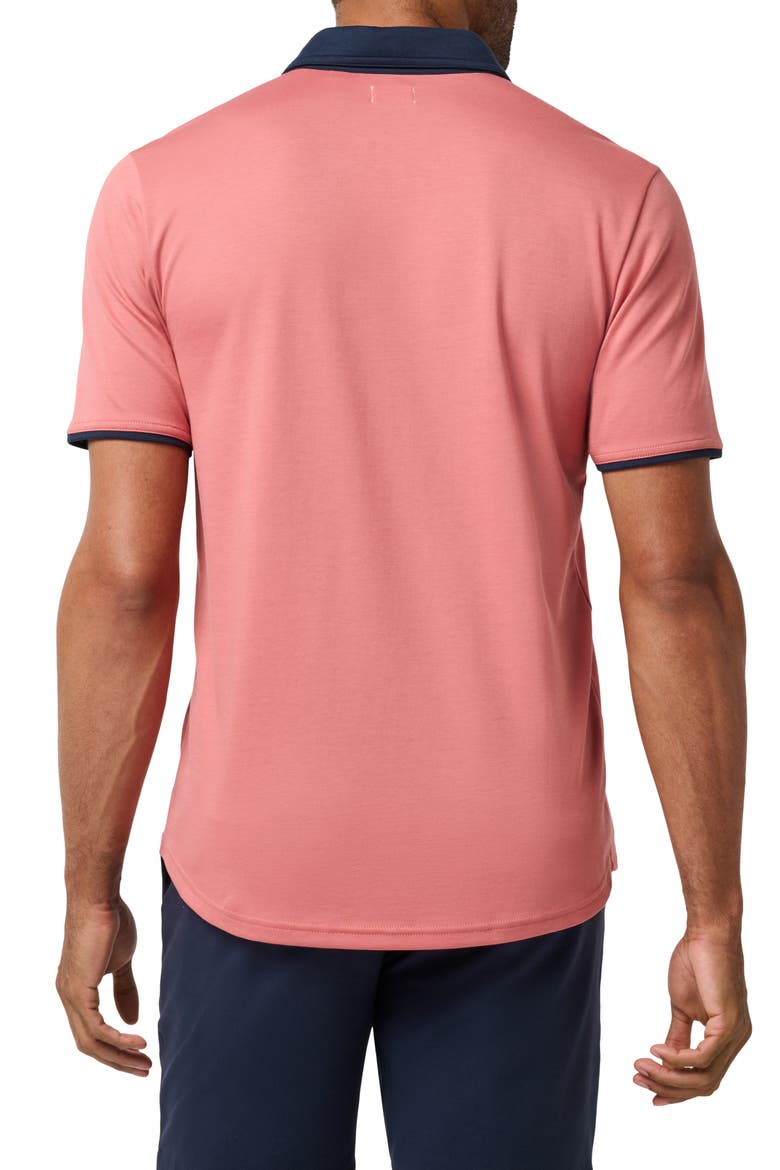 All Day Social Club Contrast Collar Cotton Blend Polo Shirt, Alternate, color, BRICK DUST