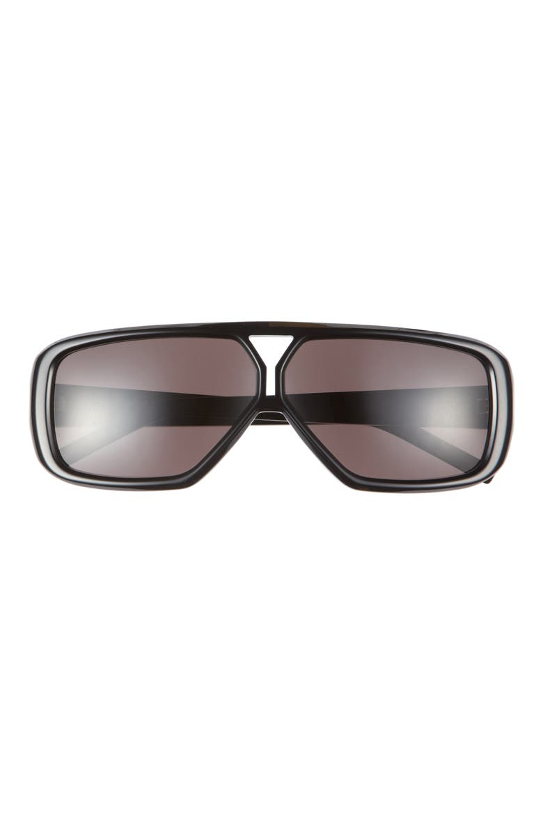 63mm Aviator Sunglasses, Main, color, BLACK BLACK BLACK