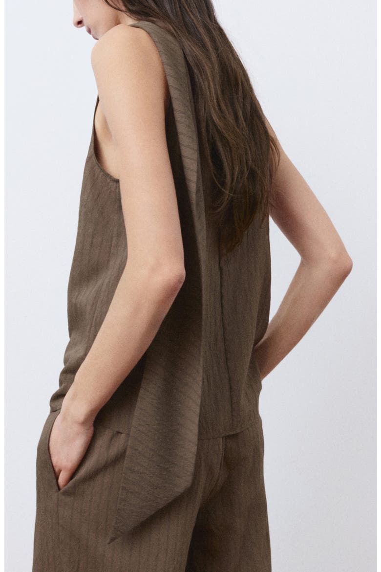 Tatu Sleeveless Cowl Neck Top, Alternate, color, BROWN