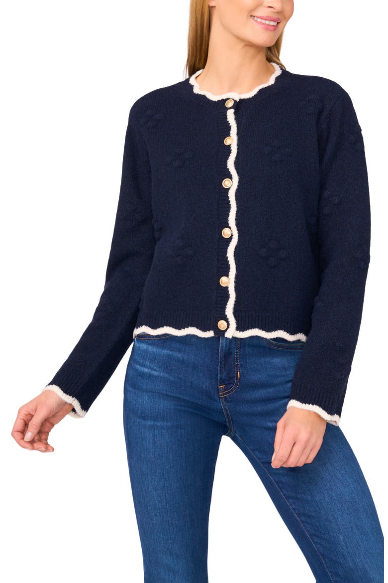 Scallop Edge Cardigan, Main, color, CLASSIC NAVY