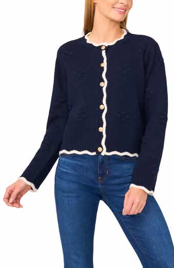 CeCe Scallop Edge Cardigan