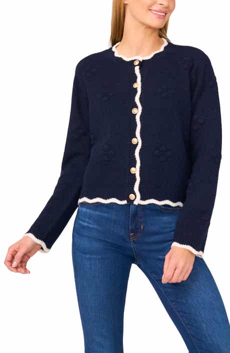 CeCe Scallop Edge Cardigan