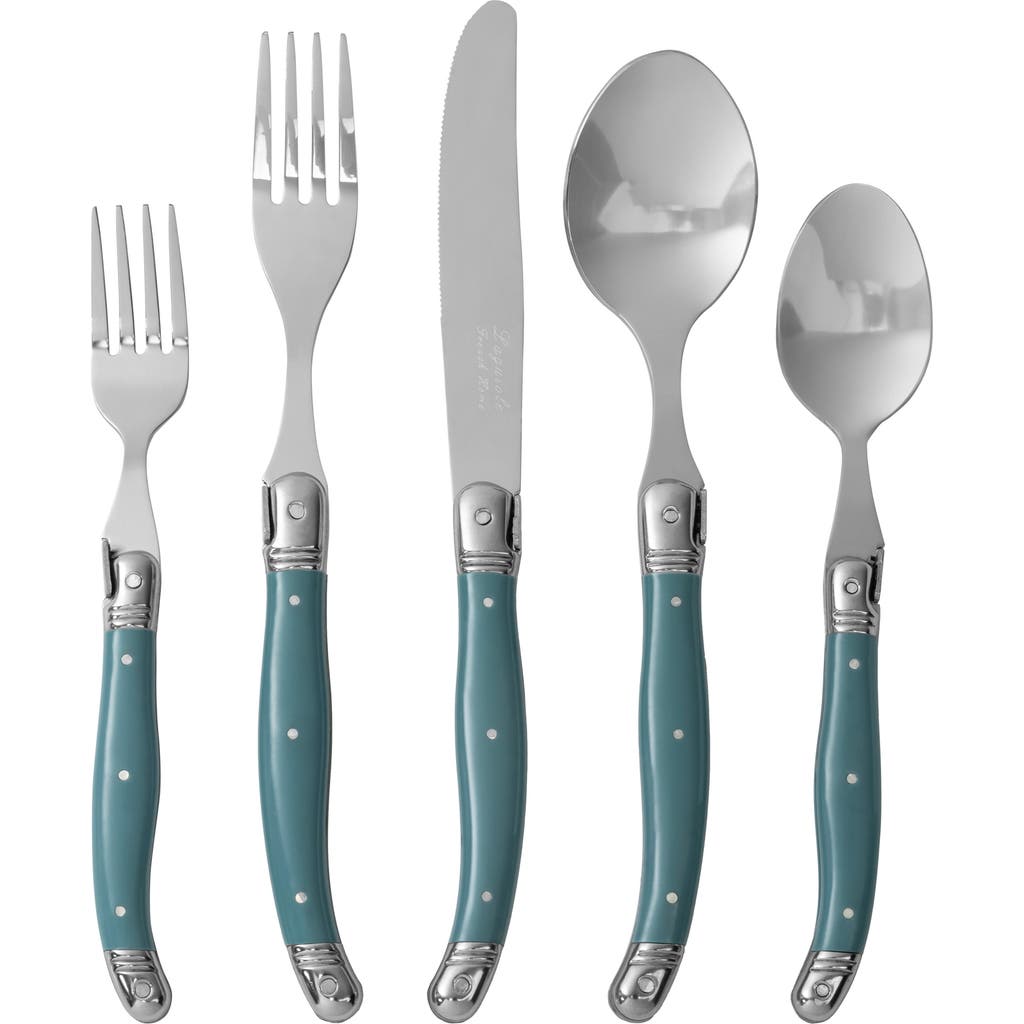 French Home Laguiole 20-piece Flatware Set In Teal