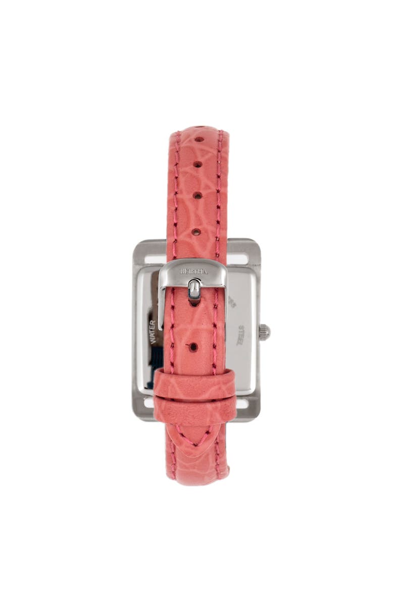 BERTHA Marisol Swiss MOP Leather-Band Watch, Alternate, color, Coral